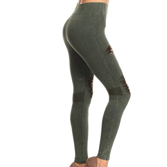 Moto Texture Detailed Seamless Tights - Picture 3 of 3